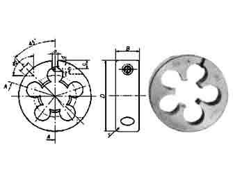 IMPA手冊 編號632041可調式圓柱/圓錐管螺紋圓板牙(圖1)