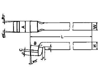 IMPA手冊 編號63312265型高速鋼頭光車車刀(圖1)