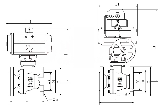 Q641F46氣動(dòng)襯氟球閥(圖1)