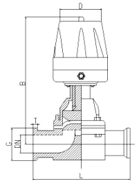 G681F衛生級氣動隔膜閥(圖1)