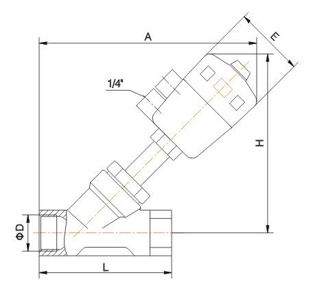 JF2000蒸汽角座閥外形結構圖 JF2000蒸汽角座閥(圖5)