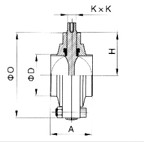 D81X衛生級卡箍式蝶閥(圖1)