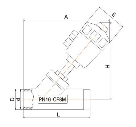 JF2000蒸汽角座閥外形結構圖 JF2000蒸汽角座閥(圖6)