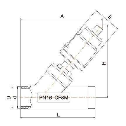 JF2000蒸汽角座閥外形結構圖 JF2000蒸汽角座閥(圖2)