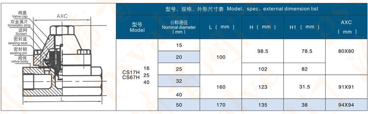 可調雙金屬片式疏水閥(圖3)